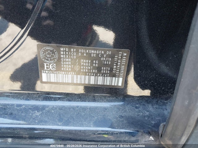 Продажа на аукционе авто 2019 Volkswagen Golf, vin: 3VWS57AU2KM034541, номер лота: 40070948