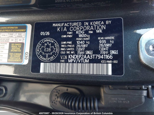 40070957 :رقم المزاد ، KNDEP2AA3T7941166 vin ، 2026 Kia Seltos Lx مزاد بيع