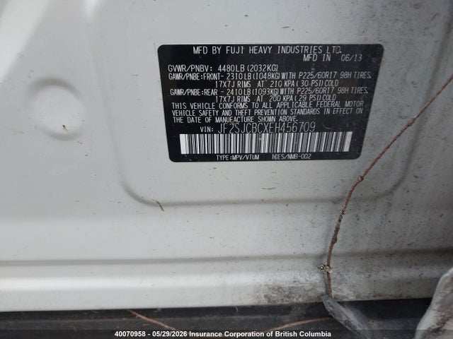 Продаж на аукціоні авто 2014 Subaru Forester 2.5i/2.5i Convenience Package, vin: JF2SJCBCXEH456709, номер лоту: 40070958