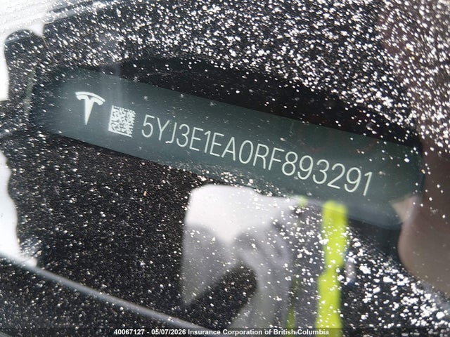 Продажа на аукционе авто 2024 Tesla Model 3, vin: 5YJ3E1EA0RF893291, номер лота: 40067127
