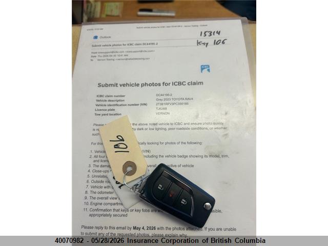 Продаж на аукціоні авто 2023 Toyota Rav4, vin: 2T3B1RFV3PC356186, номер лоту: 40070982