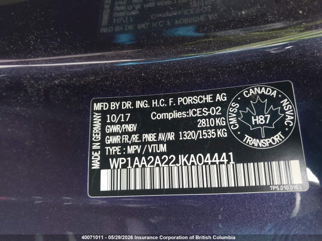 Porsche Cayenne 2018 WP1AA2A22JKA04441 Image 9