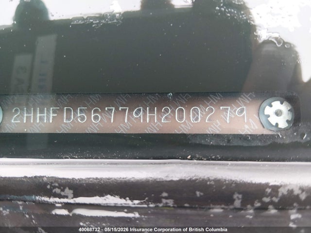 Aukcja sprzedaży 2009 Acura Csx Technology, vin: 2HHFD56779H200279, numer aukcji: 40068732