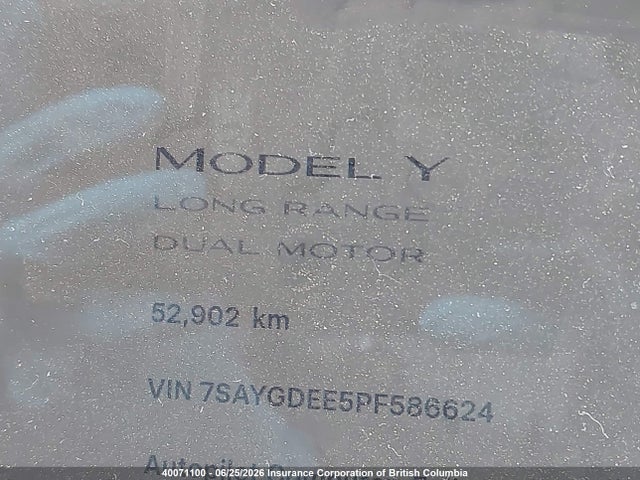 7SAYGDEE5PF586624 Tesla Model Y
