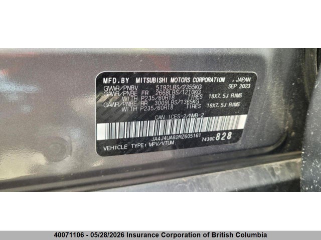 Продажа на аукционе авто 2024 Mitsubishi Outlander Es, vin: JA4J4UA82RZ605161, номер лота: 40071106