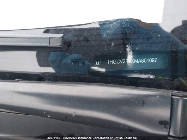 2021 Honda Accord Touring მანქანა იყიდება აუქციონზე, vin: 1HGCV2F9XMA801097, აუქციონის ნომერი: 40071145