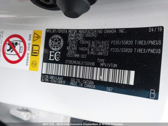 2T2BZMCA6JC150496 Lexus Rx 350/base/f Sport