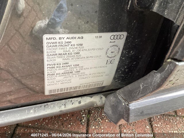 WA1FAAFY3M2045495 Audi Q5
