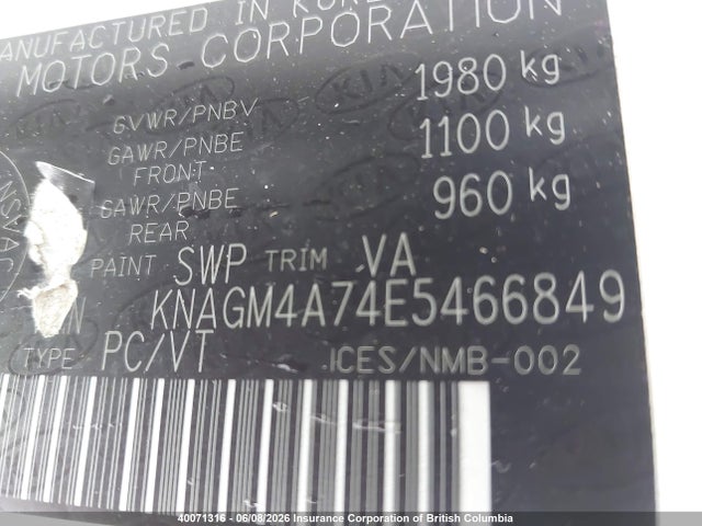 Auction sale of the 2014 Kia Optima Lx, vin: KNAGM4A74E5466849, lot number: 40071316