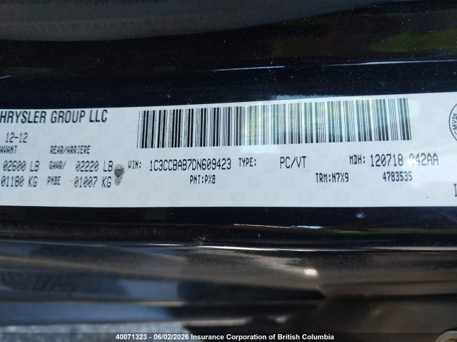 Aukcja sprzedaży 2013 Chrysler 200, vin: 1C3CCBAB7DN609423, numer aukcji: 40071323