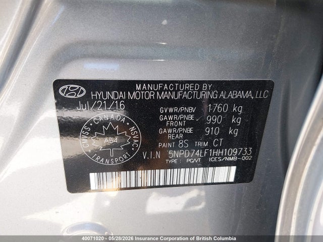 Aukcja sprzedaży 2017 Hyundai Elantra Se, vin: 5NPD74LF1HH109733, numer aukcji: 40071020