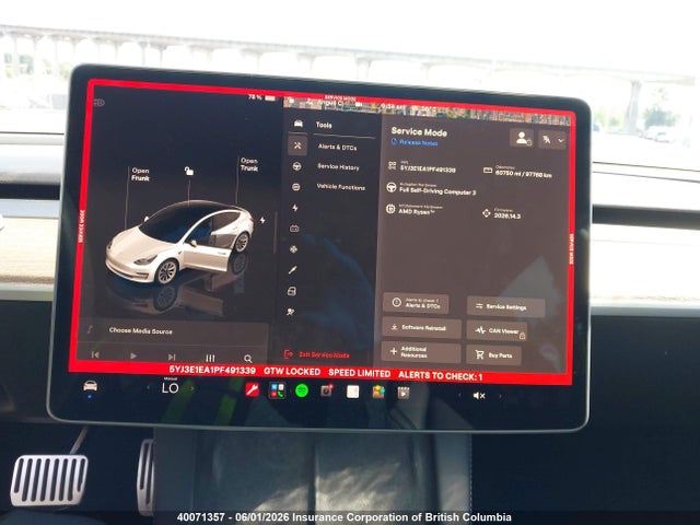 5YJ3E1EA1PF491339 Tesla MODEL 3