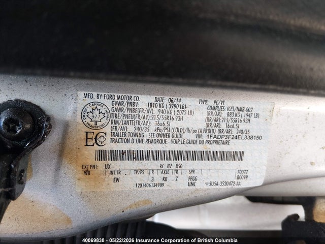Продаж на аукціоні авто 2014 Ford Focus Se, vin: 1FADP3F24EL338150, номер лоту: 40069838