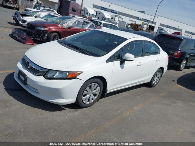 40067722 :رقم المزاد ، 2HGFB2F45CH062876 vin ، 2012 Honda Civic Lx مزاد بيع