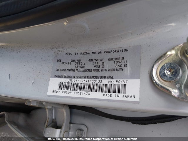 Aukcja sprzedaży 2019 Mazda Cx-3 Touring, vin: JM1DKFC76K1400133, numer aukcji: 40067346