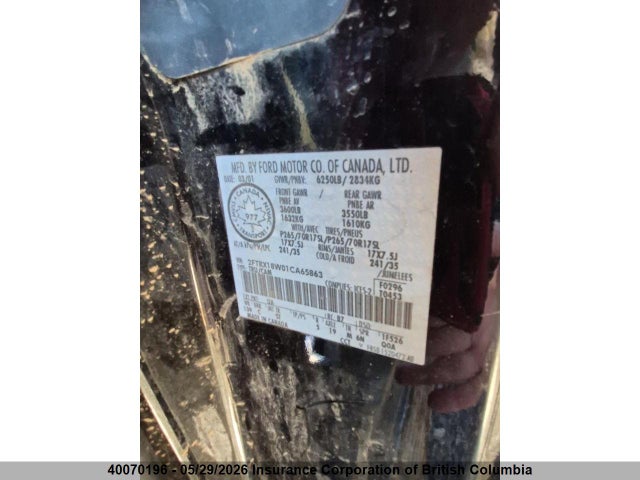 40070196 :رقم المزاد ، 2FTRX18W01CA65863 vin ، 2001 Ford F150 مزاد بيع
