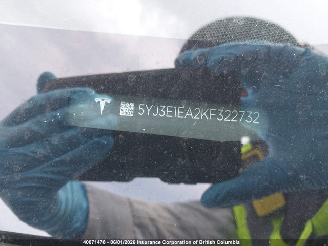Aukcja sprzedaży 2019 Tesla Model 3, vin: 5YJ3E1EA2KF322732, numer aukcji: 40071478