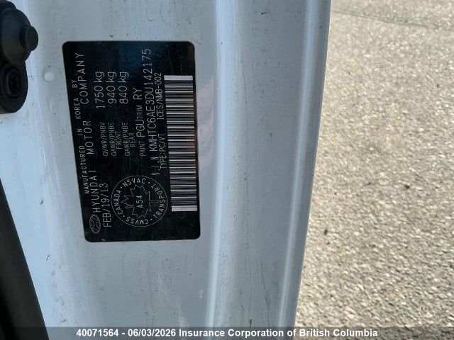 40071564 :رقم المزاد ، KMHTC6AE3DU142175 vin ، 2013 Hyundai Veloster Turbo مزاد بيع