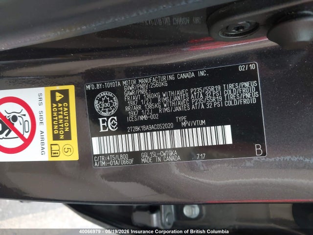 Продаж на аукціоні авто 2010 Lexus Rx 350, vin: 2T2BK1BA9AC052020, номер лоту: 40066979
