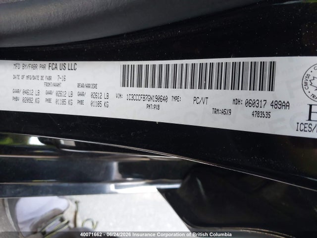 Chrysler 200 2016 1C3CCCFB7GN190640 Image 9