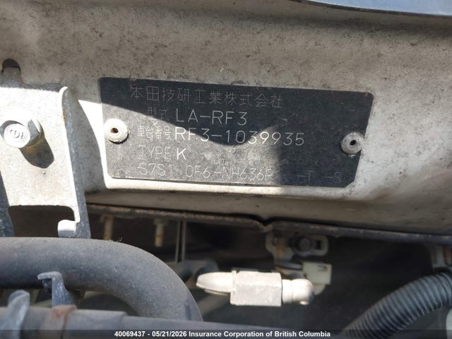 40069437 :رقم المزاد ، RF31039935 vin ، 2001 Honda Spada S مزاد بيع