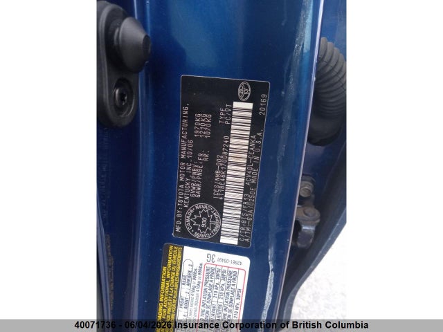 Продажа на аукционе авто 2007 Toyota Camry, vin: 4T1BE46K17U087240, номер лота: 40071736