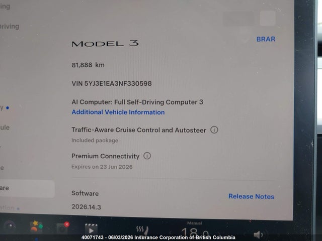 Aukcja sprzedaży 2022 Tesla Model 3 Rwd/standard Range, vin: 5YJ3E1EA3NF330598, numer aukcji: 40071743