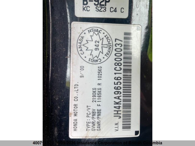Продажа на аукционе авто 2001 Acura 3.5rl, vin: JH4KA96561C800037, номер лота: 40071752