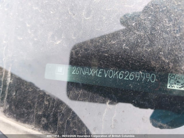 40071813 :رقم المزاد ، 2GNAXKEV0K6269990 vin ، 2019 Chevrolet Equinox Lt مزاد بيع