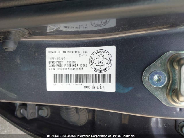 Aukcja sprzedaży 2016 Honda Accord Sport, vin: 1HGCR2F69GA808606, numer aukcji: 40071839