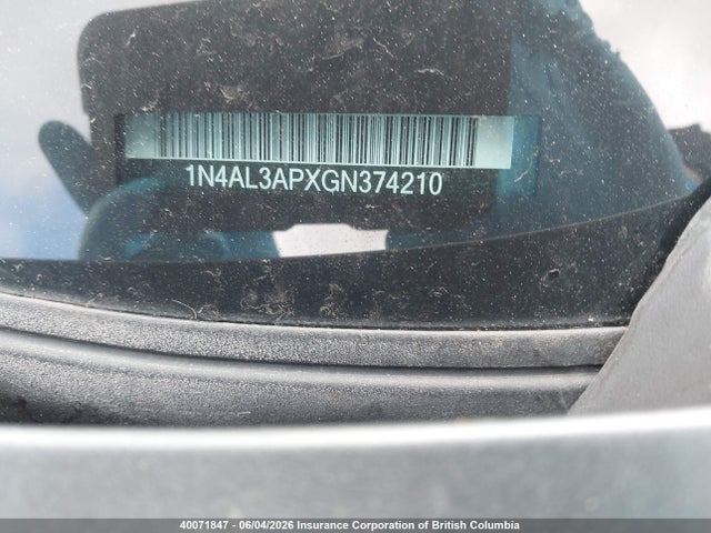 40071847 :رقم المزاد ، 1N4AL3APXGN374210 vin ، 2016 Nissan Altima 2.5/2.5 S/2.5 Sl Tech/2.5 Sr/2.5 Sv مزاد بيع