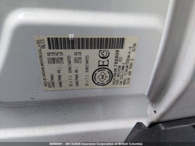 Продажа на аукционе авто 2021 Nissan Rogue Sv, vin: 5N1AT3BA3MC788808, номер лота: 40068491
