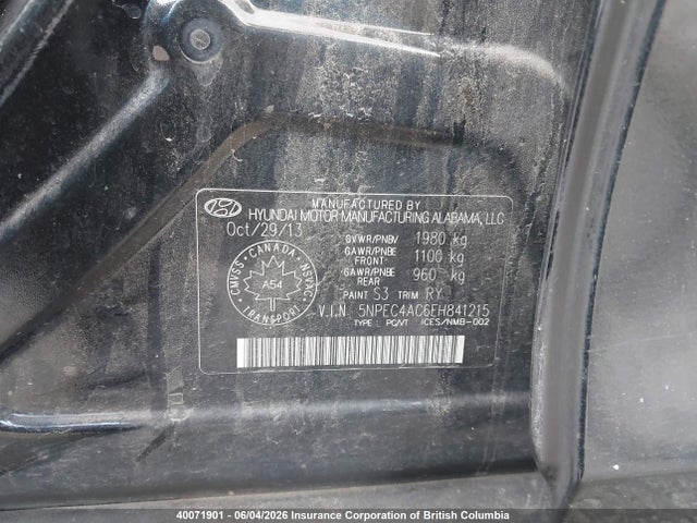 Hyundai SONATA SE 2014 5NPEC4AC6EH841215 Image 9