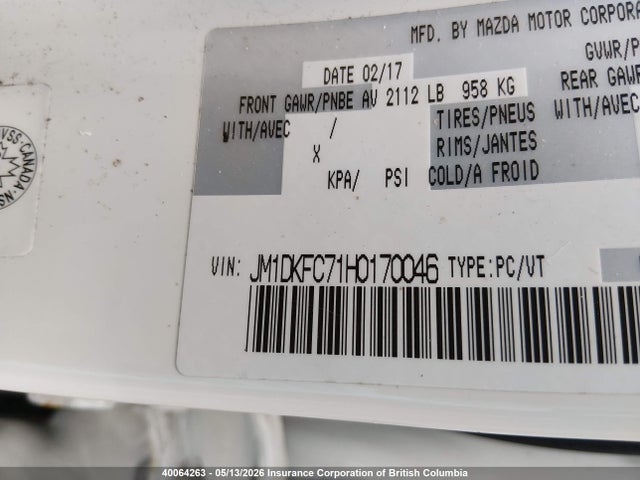 JM1DKFC71H0170046 Mazda Cx-3 Touring