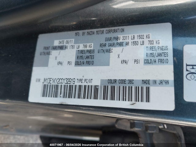 Продаж на аукціоні авто 2012 Mazda Mazda2, vin: JM1DE1KY2C0132919, номер лоту: 40071967