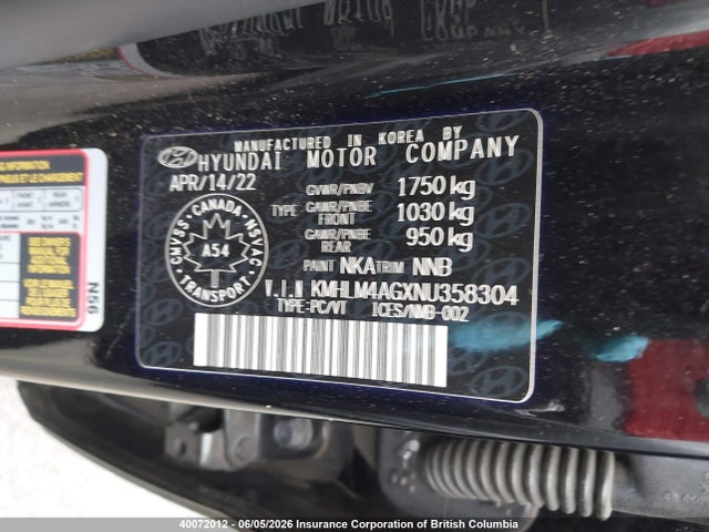 2022 Hyundai Elantra Sel მანქანა იყიდება აუქციონზე, vin: KMHLM4AGXNU358304, აუქციონის ნომერი: 40072012