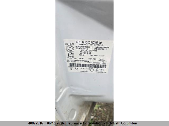 Продажа на аукционе авто 2013 Ford F150, vin: 1FTFX1EF1DKF56384, номер лота: 40072016