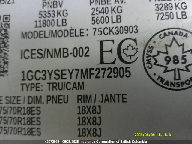 Aukcja sprzedaży 2021 Chevrolet Silverado K3500, vin: 1GC3YSEY7MF272905, numer aukcji: 40072058
