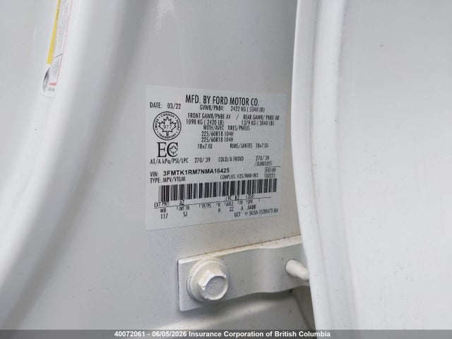 3FMTK1RM7NMA16425 Ford Mustang Mach-e Select