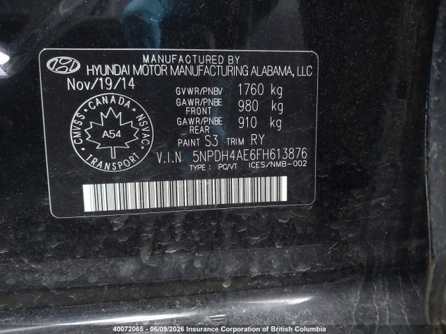 Aukcja sprzedaży 2015 Hyundai Elantra Se/sport/limited, vin: 5NPDH4AE6FH613876, numer aukcji: 40072065
