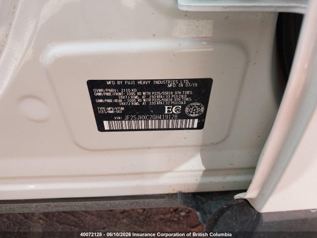 Продажа на аукционе авто 2016 Subaru Forester 2.0xt Touring, vin: JF2SJHXC2GH419128, номер лота: 40072128