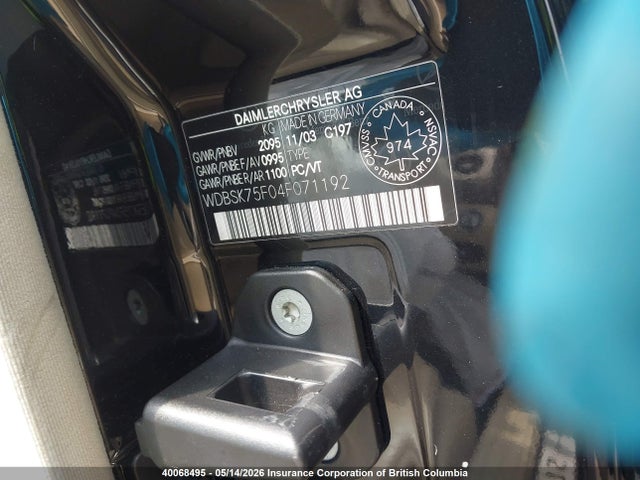 Продажа на аукционе авто 2004 Mercedes-benz Sl 500, vin: WDBSK75F04F071192, номер лота: 40068495