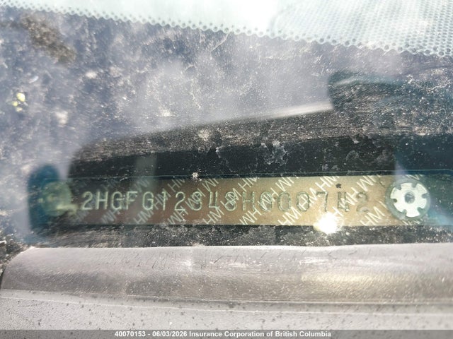 40070153 :رقم المزاد ، 2HGFG12348H000742 vin ، 2008 Honda Civic Dx-g مزاد بيع