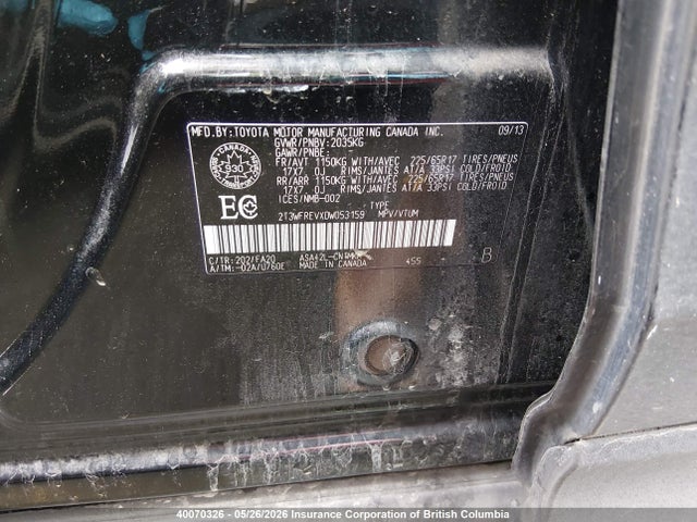 Aukcja sprzedaży 2013 Toyota Rav4 Xle, vin: 2T3WFREVXDW053159, numer aukcji: 40070326
