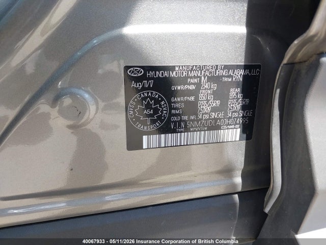 2018 Hyundai Santa Fe Sport მანქანა იყიდება აუქციონზე, vin: 5NMZUDLA0JH074995, აუქციონის ნომერი: 40067933