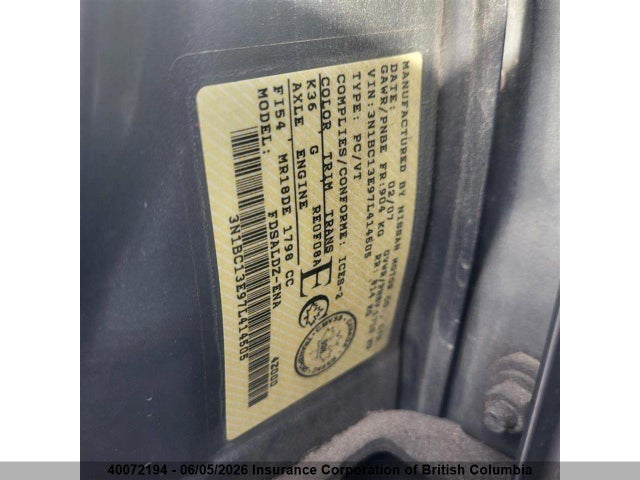 Aukcja sprzedaży 2007 Nissan Versa, vin: 3N1BC13E97L414505, numer aukcji: 40072194