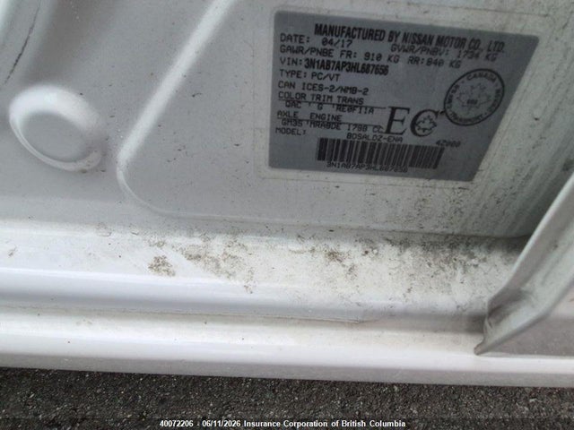 3N1AB7AP3HL687656 Nissan Sentra S/sv/sr/sl