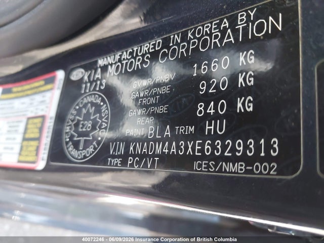 Aukcja sprzedaży 2014 Kia Rio, vin: KNADM4A3XE6329313, numer aukcji: 40072246