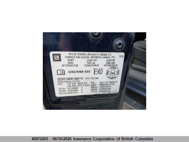 Aukcja sprzedaży 2005 Gmc New Sierra C1500, vin: 2GTEC19N451284116, numer aukcji: 40072265