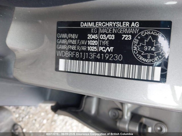 Продаж на аукціоні авто 2003 Mercedes-benz C 240, vin: WDBRF81J13F419230, номер лоту: 40072316